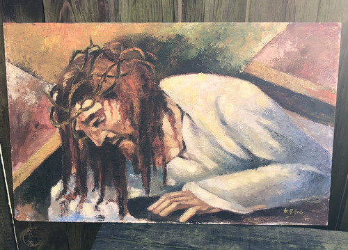 Painting vintage 1960 jesus - vintage, 1960's