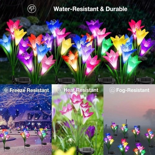 Solar powered led lily - led,