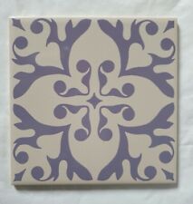 STUNNING VINTAGE PURPLE & CREAM CARTER POOLE 6 INCH TILE 60S70S