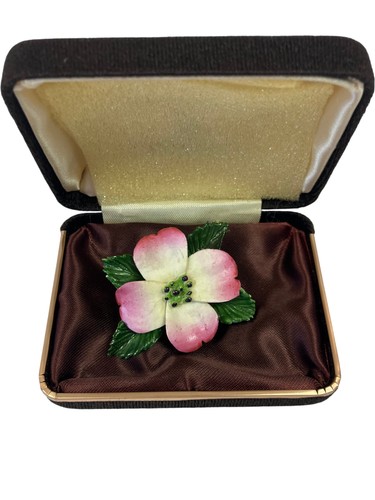 Bone china flower brooch - bone,