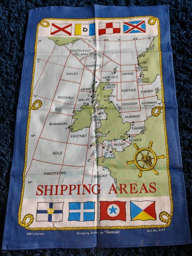Vintage nautical map tea towel - vintage,