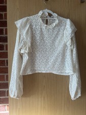 Zara Beige Cream Lace Blouse