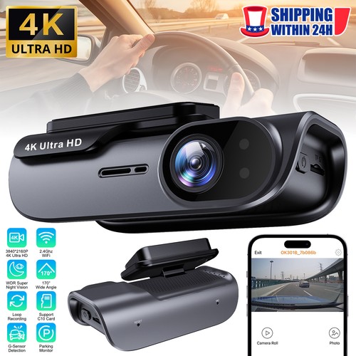 Gps dash cam wireless - hd, 4k