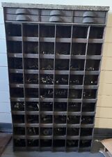 Vintage Pigeon Hole Storage Nut Bolt Industrial Engineer Garage Workshop Cabinet