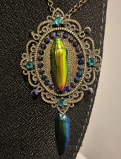 Taxidermy Beetle Statement Necklace Gothic Alternative - Bug / Insect / Weird