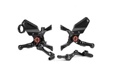Gilles BMW S1000R 2025 MUE2 Black Adjustable Rearsets Footrests