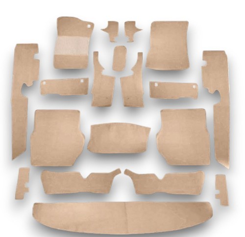 Beige velour carpet set - beige, with