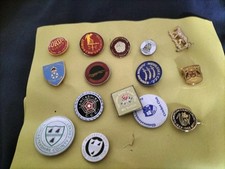 SUPERB CRICKET BADGE COLLECTION VARIOUS LORDS COUNTIES ETC 1990S X 14