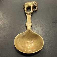 Vintage antique? collectable Solid Brass 76mm Indian elephant Tea Caddy Spoon