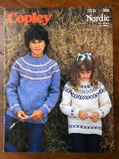 Copley 355 knitting pattern child's chunky Nordic fair isle yoked sweaters