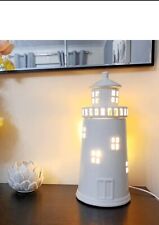 New Beautiful Cream Ceramic Light House Design Lighthouse Table Lamp.