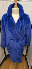 BNWOT Made in Italy Cobalt Blue Sumptuously Soft Faux Fur Coat One Size ? 