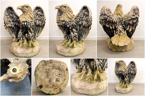 Grey stone eagle - stone, garden
