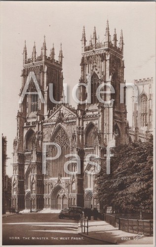 York minster west front rppc - york,
