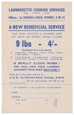 PUTNEY - Disraeli Road - Launderette Courier Services - Ephemera - London - E237
