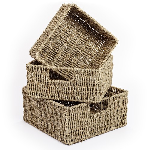 Seagrass storage baskets set - storage,