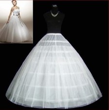 RULTA White 6-HOOPS PETTICOAT crinoline SLIP Underskirt BRIDAL 6 steel 2 yarnNC