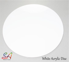 White acrylic disc with - white, or