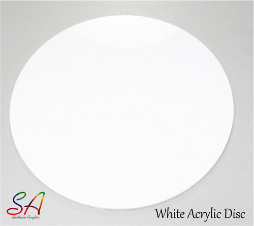 White acrylic disc with - white, or
