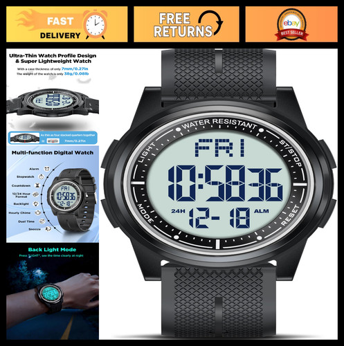 Digital sports watch 50m - digital,