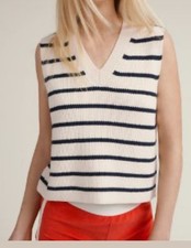 Zara Navy Blue Cream Striped