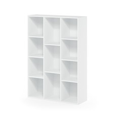 Furinno Luder 11-Cube Reversible Open Shelf Bookcase, White