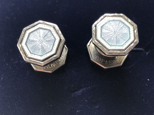Antique enamel snap cufflinks