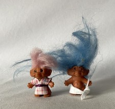 Vintage Pair Small 1960's Onwards TROLL Figures Pencil Topper & Dam Things Other
