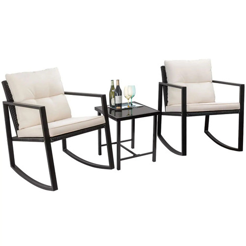 3pcs rattan rocking - rattan, bistro