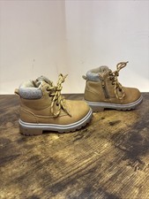 Pep & Co Kids Girls Boys Boys Brown Nubuck Lace/Zip Up Ankle Boots Shoes UK 6