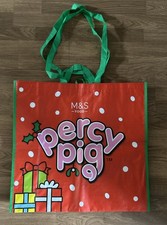 M&S Percy Pig Christmas Very Large Shopping Gift Bag - Good Condition 