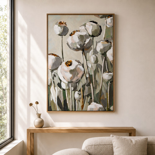 Hand painted poppy heads - painted,