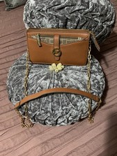 Anne Klein Womens Brown Crossbody Bag + Purse