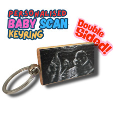 Personalised Baby Scan Keyring Customised Mother's Day Mum Dad To Be Gift