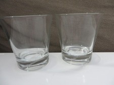 2 x Vintage Glenfiddich plain Whisky Tumbler/Glass with logo embossed on bottom