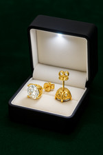1ct Earrings Yellow Gold Gift