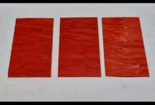 6 pieces, Orange Stained  Glass Tiles, 5×10 cm, 3 mm thick. Art&Craft, 