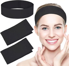 Kumi Black Towelling Headband with self fastening spa, salon or home use