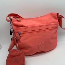 Kipling coral peach cross body messenger shoulder bag VGC purse monkey