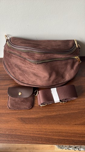 Zara brown faux suede - zara,