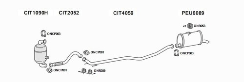 Exhaust system for peugeot - for,