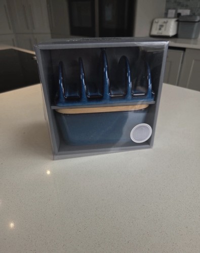 Scandi home blue butter dish - butter,