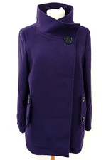 JAEGER Size 12 Women's Purple Wool Mix Overcoat. Pre Loved