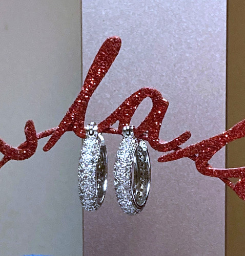 Estate hoop earrings with - with, pave