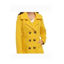 Me Jane Mustard Yellow Peacoat