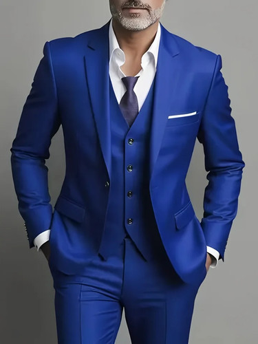 Mens piece tweed suit blue - suit,