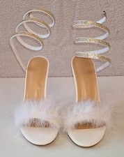 White Faux Fur Stiletto