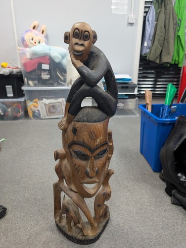 Carved wooden heavy african - wooden,
