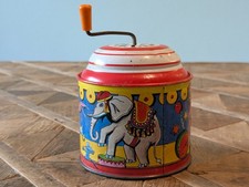 Vintage Lorenz Bolz Zirndorf Tin Musical Toy Windup Music Box/Noise Maker Circus