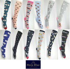 Hazy Blue Novelty Long Knee Length Welly Wellington Socks Ladies Warm Cozy